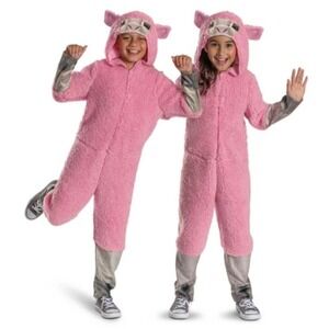 Minecraft Movie Pink Sheep Child Costume Large 10-12 New Disguise Mojang NWT